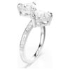 Anillo abierto Mesmera con corte en forma de corazón, pavé, blanco, chapado en rodio Anillo abierto Mesmera con corte en forma de corazón, pavé, blanco, chapado en rodio