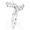 Anillo abierto Mesmera con corte en forma de corazón, pavé, blanco, chapado en rodio Anillo abierto Mesmera con corte en forma de corazón, pavé, blanco, chapado en rodio