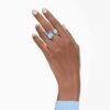 Anillo abierto Millenia con corte octogonal, azul, chapado en rodio Anillo abierto Millenia con corte octogonal, azul, chapado en rodio