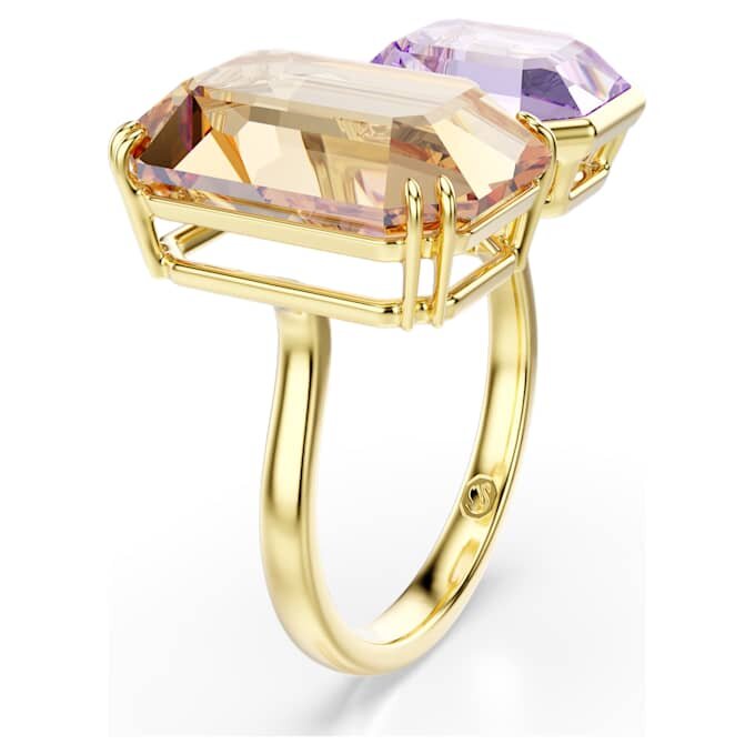 Anillo abierto Millenia con corte octogonal, multicolor, chapado en tono dorado Anillo abierto Millenia con corte octogonal, multicolor, chapado en tono dorado