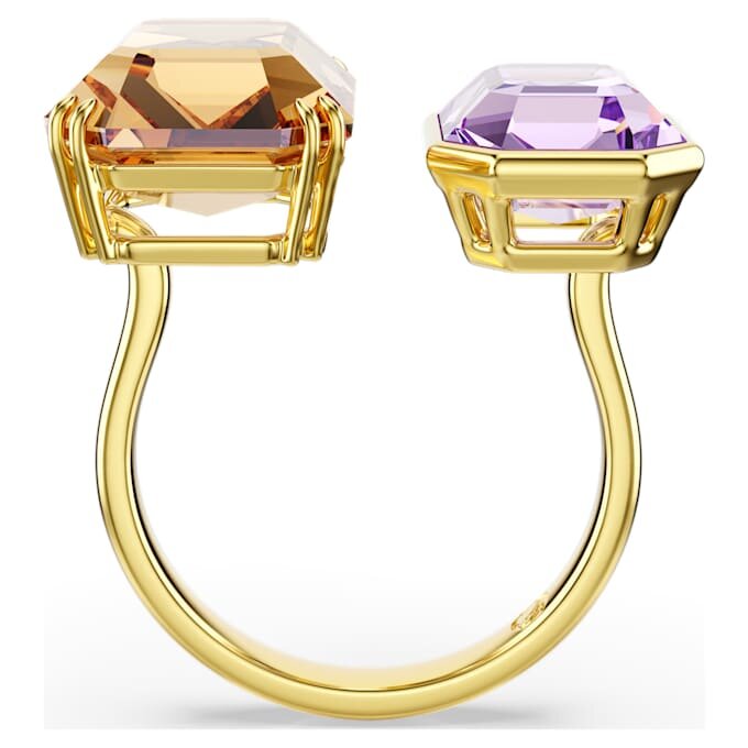 Anillo abierto Millenia con corte octogonal, multicolor, chapado en tono dorado Anillo abierto Millenia con corte octogonal, multicolor, chapado en tono dorado