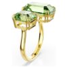 Anillo abierto Millenia con corte octogonal, verde, chapado en tono dorado