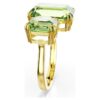 Anillo abierto Millenia con corte octogonal, verde, chapado en tono dorado