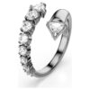 Anillo abierto Sublima con cortes variados, blanco, chapado en rutenio Anillo abierto Sublima con cortes variados, blanco, chapado en rutenio