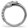 Anillo abierto Sublima con cortes variados, blanco, chapado en rutenio Anillo abierto Sublima con cortes variados, blanco, chapado en rutenio