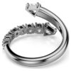 Anillo abierto Sublima con cortes variados, blanco, chapado en rutenio Anillo abierto Sublima con cortes variados, blanco, chapado en rutenio