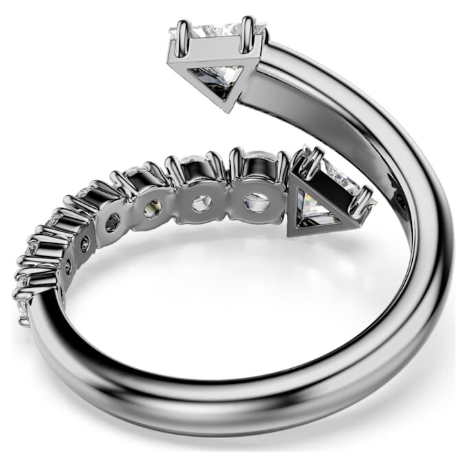 Anillo abierto Sublima con cortes variados, blanco, chapado en rutenio Anillo abierto Sublima con cortes variados, blanco, chapado en rutenio