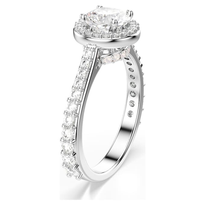 Anillo Angelic, corte redondo, blanco, acabado en tono plateado Anillo Angelic, corte redondo, blanco, acabado en tono plateado