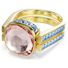 Anillo Chroma con corte cojín, multicolor, chapado en tono dorado Anillo Chroma con corte cojín, multicolor, chapado en tono dorado