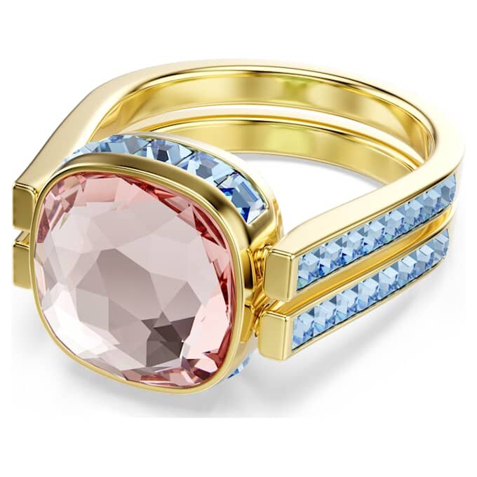 Anillo Chroma con corte cojín, multicolor, chapado en tono dorado Anillo Chroma con corte cojín, multicolor, chapado en tono dorado