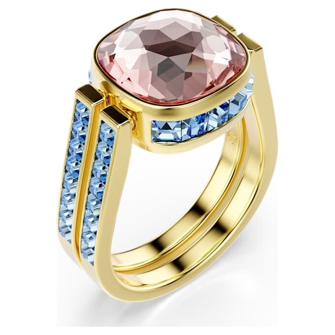 Anillo Chroma con corte cojín, multicolor, chapado en tono dorado Anillo Chroma con corte cojín, multicolor, chapado en tono dorado