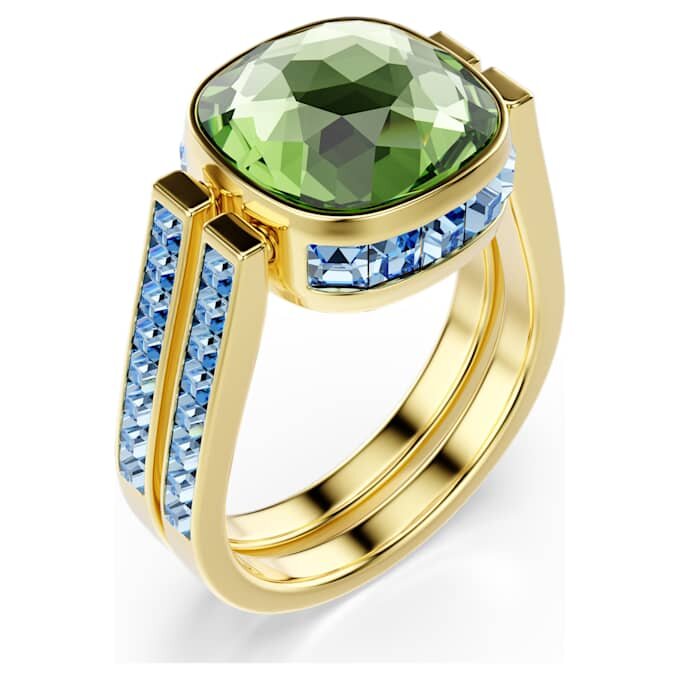 Anillo Chroma con corte cojín, multicolor, chapado en tono dorado Anillo Chroma con corte cojín, multicolor, chapado en tono dorado