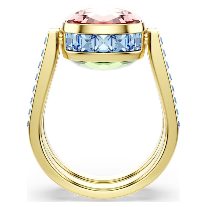 Anillo Chroma con corte cojín, multicolor, chapado en tono dorado Anillo Chroma con corte cojín, multicolor, chapado en tono dorado