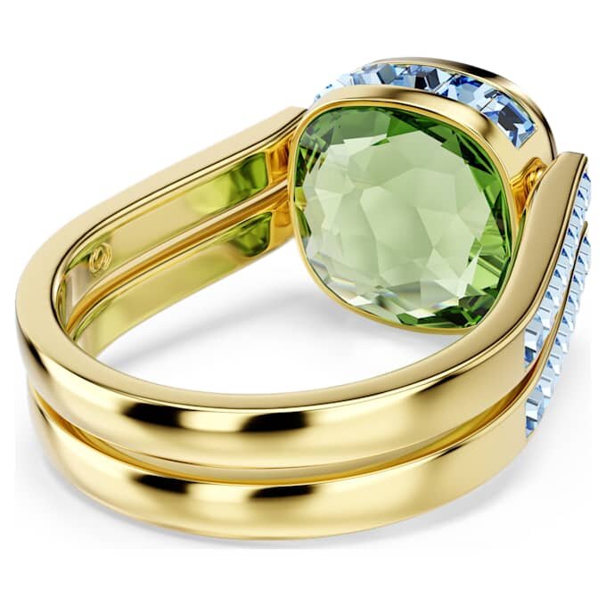 Anillo Chroma con corte cojín, multicolor, chapado en tono dorado Anillo Chroma con corte cojín, multicolor, chapado en tono dorado