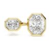 Anillo con bisel octogonal, diamantes cultivados en laboratorio, 4,10 ct en total, forma octogonal, oro amarillo de 18 quilates Anillo con bisel octogonal, diamantes cultivados en laboratorio, 4,10 ct en total, forma octogonal, oro amarillo de 18 quilates