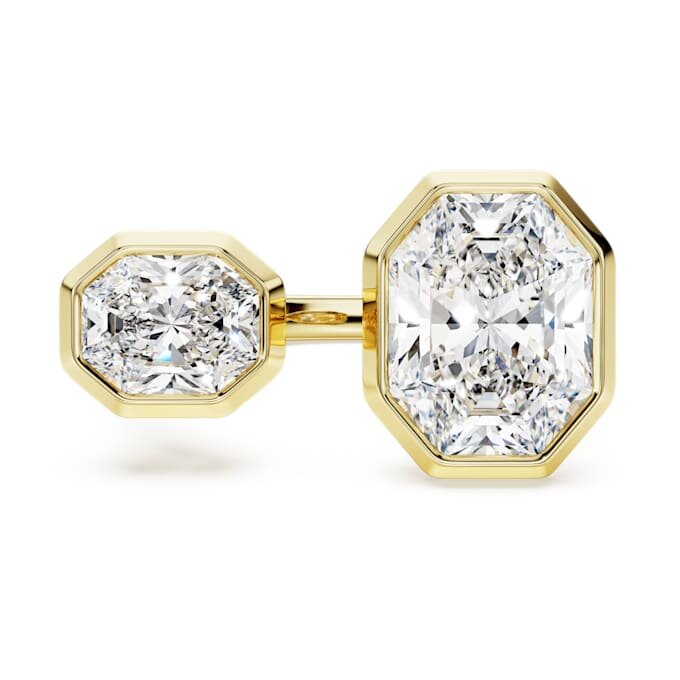 Anillo con bisel octogonal, diamantes cultivados en laboratorio, 4,10 ct en total, forma octogonal, oro amarillo de 18 quilates Anillo con bisel octogonal, diamantes cultivados en laboratorio, 4,10 ct en total, forma octogonal, oro amarillo de 18 quilates