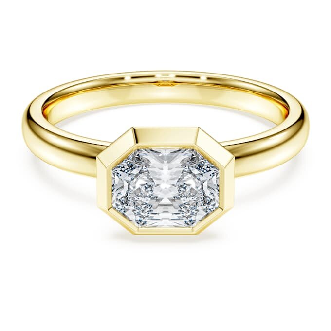 Anillo con engaste octogonal, diamantes cultivados en laboratorio, 1,0 ct en total, forma octogonal, oro amarillo de 14K Anillo con engaste octogonal, diamantes cultivados en laboratorio, 1,0 ct en total, forma octogonal, oro amarillo de 14K
