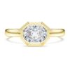 Anillo con engaste octogonal, diamantes cultivados en laboratorio, 1,0 ct en total, forma octogonal, oro amarillo de 14K Anillo con engaste octogonal, diamantes cultivados en laboratorio, 1,0 ct en total, forma octogonal, oro amarillo de 14K