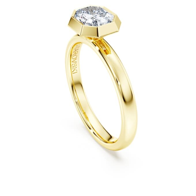 Anillo con engaste octogonal, diamantes cultivados en laboratorio, 1,0 ct en total, forma octogonal, oro amarillo de 14K Anillo con engaste octogonal, diamantes cultivados en laboratorio, 1,0 ct en total, forma octogonal, oro amarillo de 14K