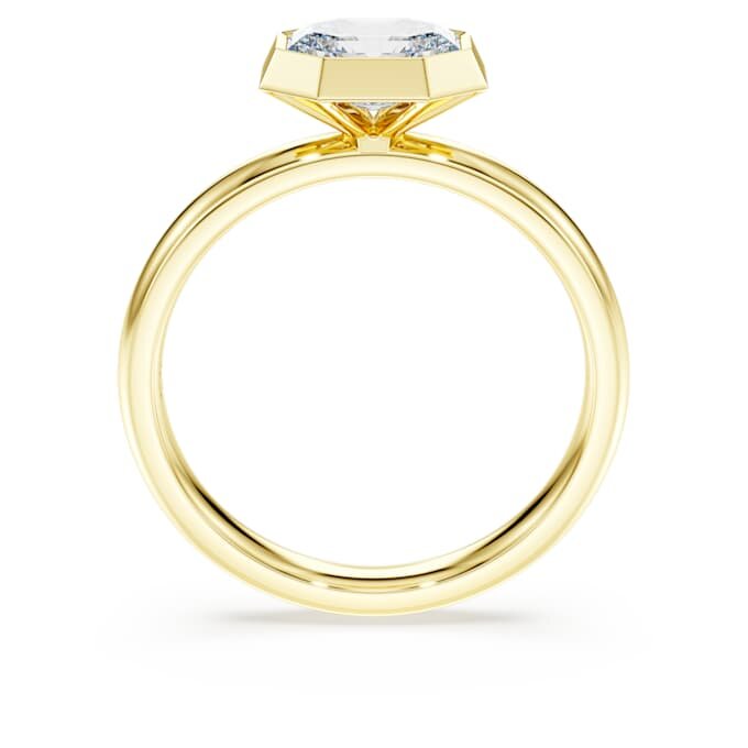 Anillo con engaste octogonal, diamantes cultivados en laboratorio, 1,0 ct en total, forma octogonal, oro amarillo de 14K Anillo con engaste octogonal, diamantes cultivados en laboratorio, 1,0 ct en total, forma octogonal, oro amarillo de 14K