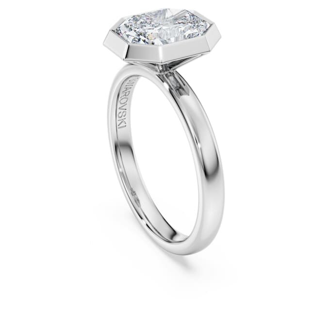 Anillo con engaste octogonal, diamantes cultivados en laboratorio, 2,0 quilates en total, forma octogonal, oro blanco de 14 quilates Anillo con engaste octogonal, diamantes cultivados en laboratorio, 2,0 quilates en total, forma octogonal, oro blanco de 14 quilates
