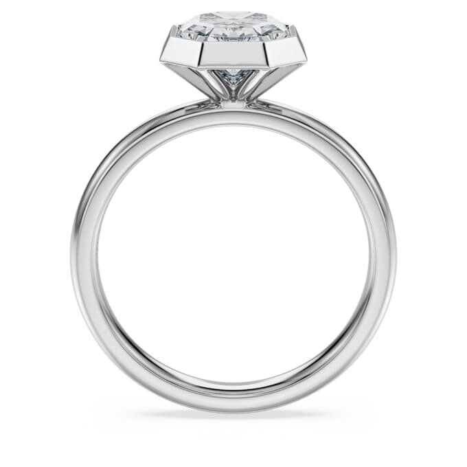 Anillo con engaste octogonal, diamantes cultivados en laboratorio, 2,0 quilates en total, forma octogonal, oro blanco de 14 quilates Anillo con engaste octogonal, diamantes cultivados en laboratorio, 2,0 quilates en total, forma octogonal, oro blanco de 14 quilates