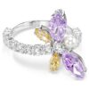 Anillo con motivo Ariana Grande X Swarovski, cortes mixtos, libélula, multicolor, chapado en rodio Anillo con motivo Ariana Grande X Swarovski, cortes mixtos, libélula, multicolor, chapado en rodio