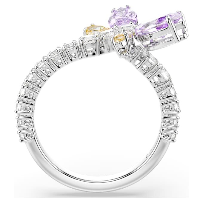 Anillo con motivo Ariana Grande X Swarovski, cortes mixtos, libélula, multicolor, chapado en rodio Anillo con motivo Ariana Grande X Swarovski, cortes mixtos, libélula, multicolor, chapado en rodio