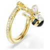 Anillo con motivo Idyllia, cortes mixtos, abeja, multicolor, chapado en tono dorado Anillo con motivo Idyllia, cortes mixtos, abeja, multicolor, chapado en tono dorado
