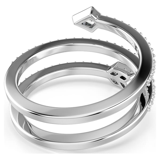 Anillo con motivo Idyllia, cortes mixtos, flecha, blanco, chapado en rodio Anillo con motivo Idyllia, cortes mixtos, flecha, blanco, chapado en rodio