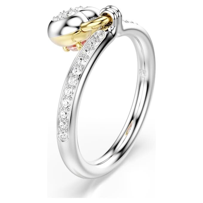 Anillo con motivo Idyllia, cortes variados, corazón, rosa, acabado en metales mixtos Anillo con motivo Idyllia, cortes variados, corazón, rosa, acabado en metales mixtos