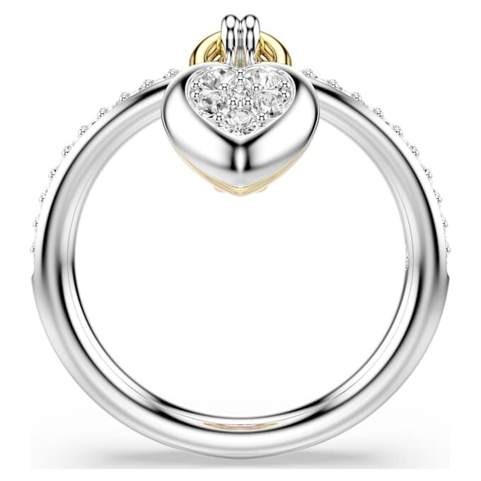 Anillo con motivo Idyllia, cortes variados, corazón, rosa, acabado en metales mixtos Anillo con motivo Idyllia, cortes variados, corazón, rosa, acabado en metales mixtos