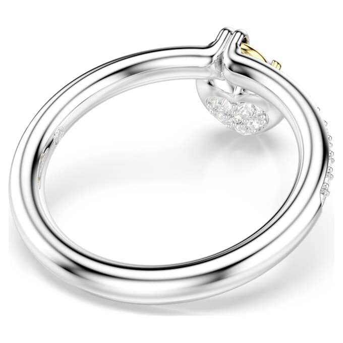 Anillo con motivo Idyllia, cortes variados, corazón, rosa, acabado en metales mixtos Anillo con motivo Idyllia, cortes variados, corazón, rosa, acabado en metales mixtos