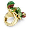 Anillo con motivo Idyllia multicolor, chapado en tono dorado Anillo con motivo Idyllia multicolor, chapado en tono dorado