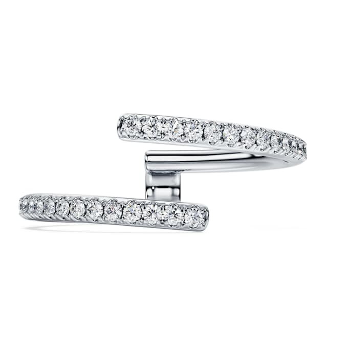 Anillo de banda abierta «Eternity» con diamantes cultivados en laboratorio, 0,2 quilates en total, forma redonda, oro blanco de 14 quilates Anillo de banda abierta «Eternity» con diamantes cultivados en laboratorio, 0,2 quilates en total, forma redonda, oro blanco de 14 quilates
