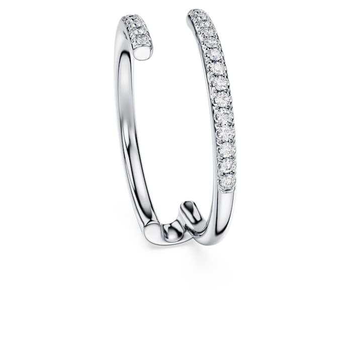 Anillo de banda abierta «Eternity» con diamantes cultivados en laboratorio, 0,2 quilates en total, forma redonda, oro blanco de 14 quilates Anillo de banda abierta «Eternity» con diamantes cultivados en laboratorio, 0,2 quilates en total, forma redonda, oro blanco de 14 quilates