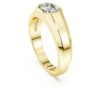 Anillo de banda octogonal con diamantes cultivados en laboratorio, 1,0 ct en total, forma octogonal, oro amarillo de 14K Anillo de banda octogonal con diamantes cultivados en laboratorio, 1,0 ct en total, forma octogonal, oro amarillo de 14K