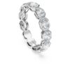 Anillo de banda octogonal con diamantes cultivados en laboratorio, 2,4 quilates en total, forma octogonal, oro blanco de 14 quilates