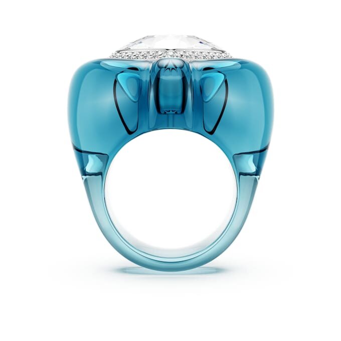 Anillo de cóctel Dulcis con corte en forma de corazón, pavé, corazón, azul Anillo de cóctel Dulcis con corte en forma de corazón, pavé, corazón, azul
