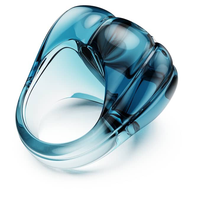 Anillo de cóctel Dulcis con corte en forma de corazón, pavé, corazón, azul Anillo de cóctel Dulcis con corte en forma de corazón, pavé, corazón, azul