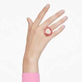 Anillo de cóctel Dulcis con corte en forma de corazón, pavé, corazón, rosa