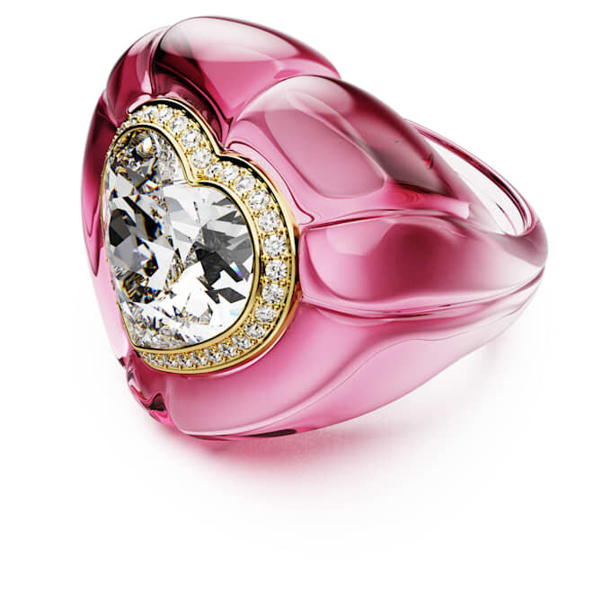 Anillo de cóctel Dulcis con corte en forma de corazón, pavé, corazón, rosa Anillo de cóctel Dulcis con corte en forma de corazón, pavé, corazón, rosa