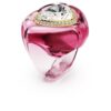 Anillo de cóctel Dulcis con corte en forma de corazón, pavé, corazón, rosa Anillo de cóctel Dulcis con corte en forma de corazón, pavé, corazón, rosa