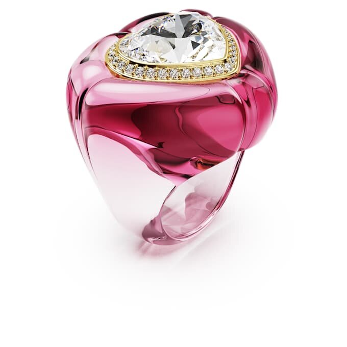 Anillo de cóctel Dulcis con corte en forma de corazón, pavé, corazón, rosa Anillo de cóctel Dulcis con corte en forma de corazón, pavé, corazón, rosa