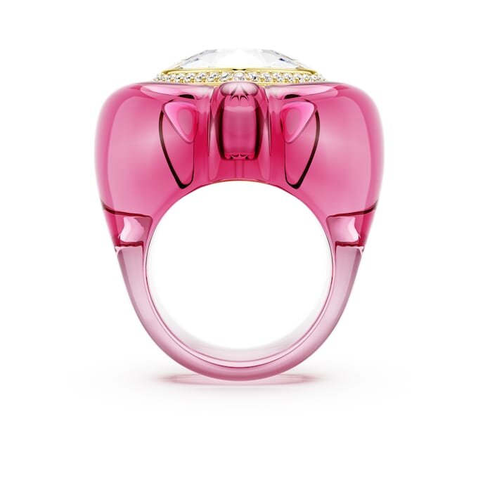 Anillo de cóctel Dulcis con corte en forma de corazón, pavé, corazón, rosa Anillo de cóctel Dulcis con corte en forma de corazón, pavé, corazón, rosa