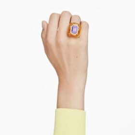Anillo de cóctel Dulcis, talla cojín, pavé, amarillo