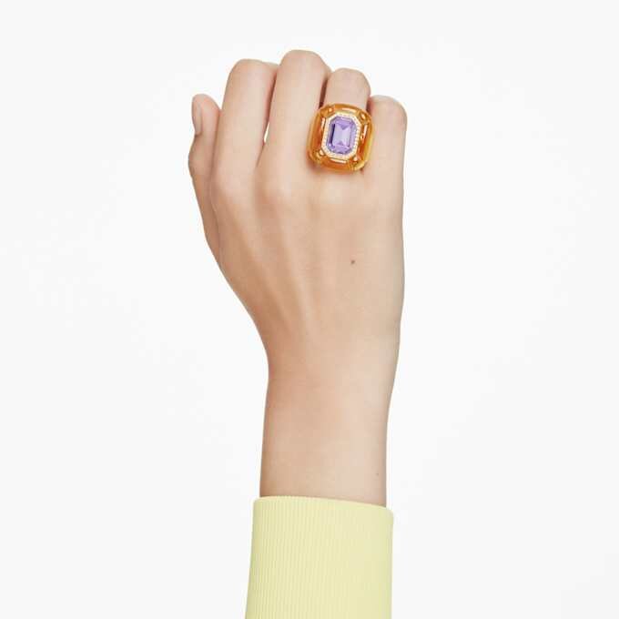 Anillo de cóctel Dulcis, talla cojín, pavé, amarillo Anillo de cóctel Dulcis, talla cojín, pavé, amarillo