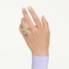 Anillo de cóctel Gema con cortes variados, multicolor, chapado en tono dorado Anillo de cóctel Gema con cortes variados, multicolor, chapado en tono dorado
