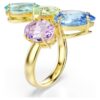 Anillo de cóctel Gema con cortes variados, multicolor, chapado en tono dorado Anillo de cóctel Gema con cortes variados, multicolor, chapado en tono dorado