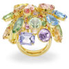 Anillo de cóctel Gema con cortes variados, multicolor, chapado en tono dorado Anillo de cóctel Gema con cortes variados, multicolor, chapado en tono dorado